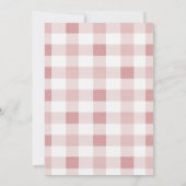 Pink Baby Shoes Gingham Girl Baby Shower 招待状 (裏面)