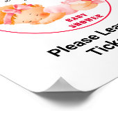 Pink Baby Shower, Baby Girl Shower Party Game ポスター (角)