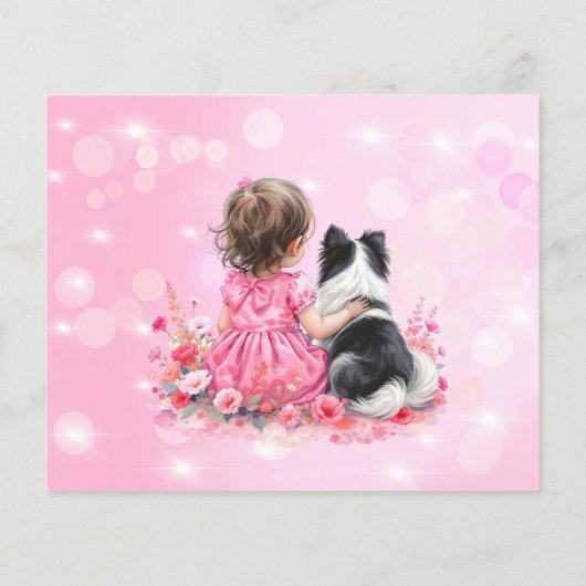 Pink Baby Shower Bring a Book for Baby チラシ (裏面)