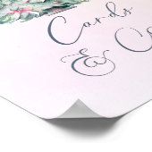 Pink baby shower christmas tree Cards and gifts  ポスター (角)