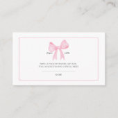 Pink Baby Shower Diaper Raffle Card – Printable 名刺 (正面)