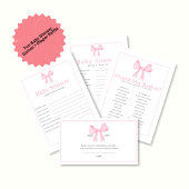 Pink Baby Shower Diaper Raffle Card – Printable 名刺