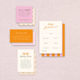 Pink Baby Shower Diaper Raffle Entry Card エンクロージャーカード