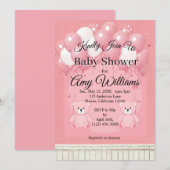 Pink Baby shower Invitation 招待状 (正面/裏面)