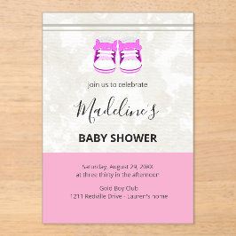 Pink Baby Shower Invitation – Custom Baby Girl アクリル招待状