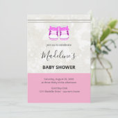 Pink Baby Shower Invitation – Custom Baby Girl 招待状 (スタンド正面)