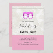 Pink Baby Shower Invitation – Custom Baby Girl 招待状 (正面/裏面)