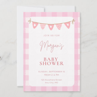 Pink Baby Shower Invitation | Girl Shower Invite 招待状