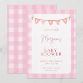 Pink Baby Shower Invitation | Girl Shower Invite 招待状 (正面/裏面)