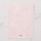 Pink baby shower invitation with a cute elephant 招待状 (裏面)