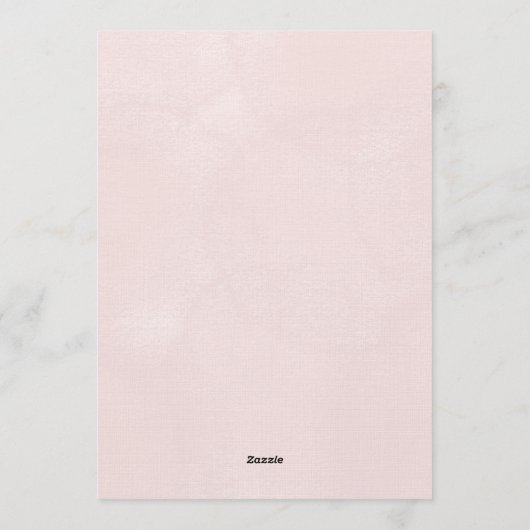 Pink baby shower invitation with a cute elephant  招待状 (裏面)