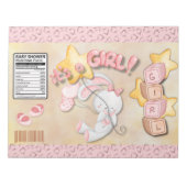 Pink Baby Shower Party Chip Bag Wrappers Favors ノートパッド (正面)
