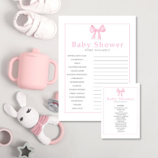 Pink Baby Shower Word Scramble Game – Printable Le レターヘッド