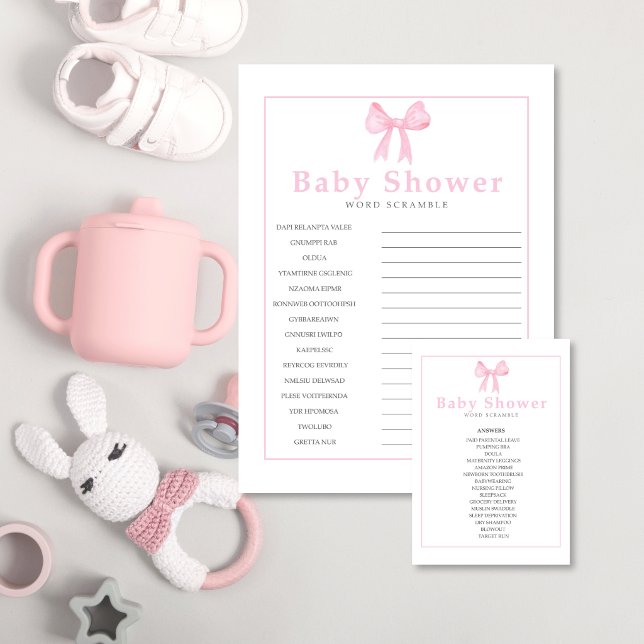 Pink Baby Shower Word Scramble Game – Printable Le レターヘッド (クリエイターアップロード済み)