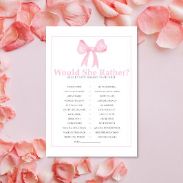 Pink Baby Shower Would She Rather Game – Printable レターヘッド
