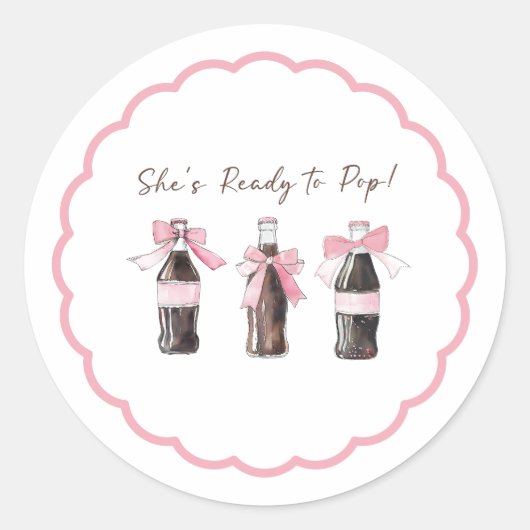 Pink Baby Soda Ready to POP Round Sticker ラウンドシール (正面)
