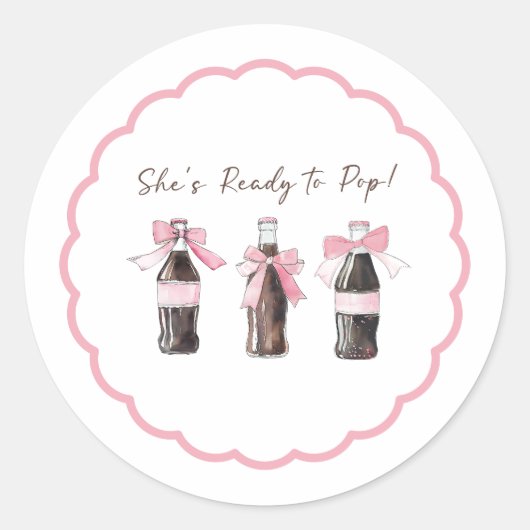Pink Baby Soda Ready to POP Round Sticker ラウンドシール (正面)