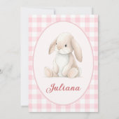 Pink Babys First Birthday Bunny Invitation 招待状 (裏面)