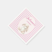 Pink Babys First Birthday Bunny Napkins スタンダードカクテルナプキン (角)