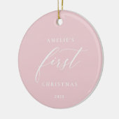 Pink Baby's First Christmas Photo Ornament セラミックオーナメント (左)