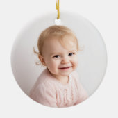 Pink Baby's First Christmas Photo Ornament セラミックオーナメント (裏面)