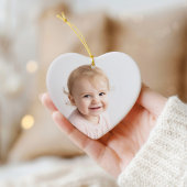 Pink Baby's First Christmas Photo Ornament セラミックオーナメント