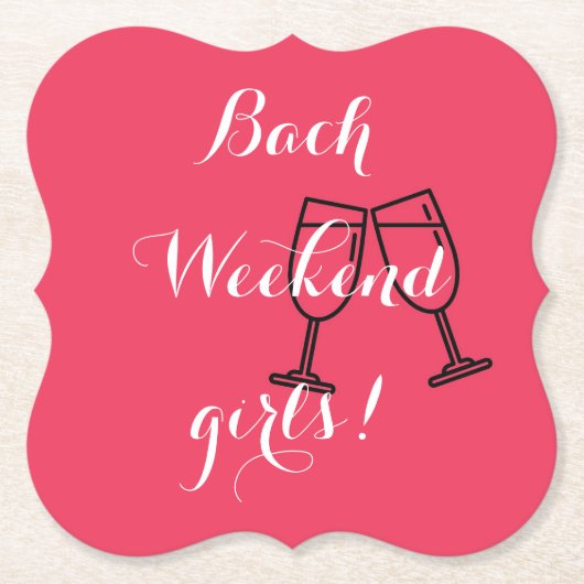 pink bachelorette  ペーパーコースター (正面)