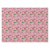 Pink Background Christmas Decorative Pattern テーブルクロス (正面(横))