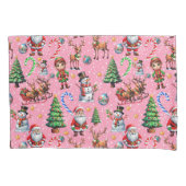 Pink Background Christmas Decorative Pattern 枕カバー (正面)
