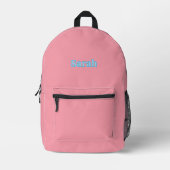  Pink Backpack for Her - Custom Name Design プリントバックパック (正面)