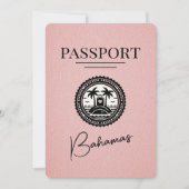 Pink Bahamas Passport日付の保存 セーブザデート (正面)