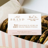 Pink Baker Thank You Promo Code Pastry Bakery Logo 割引カード