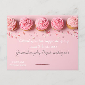 Pink BAKERS Thank you Card  ポストカード