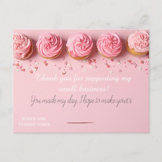 Pink BAKERS Thank you Card  ポストカード (正面)