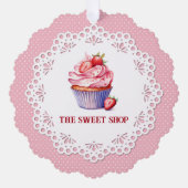 Pink Bakery Packaging Tag | Customizable オーナメントカード (正面)