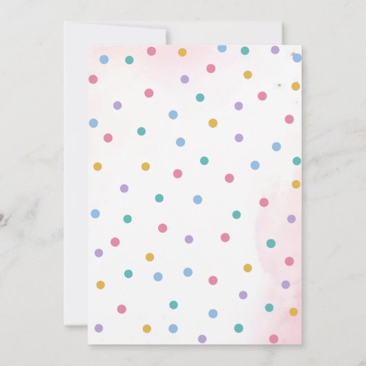 Pink Baking Girl Chef Cake Birthday 招待状 (裏面)