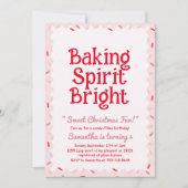 Pink Baking Spirit Bright Christmas Birthday 招待状 (正面)