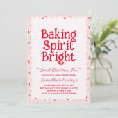 Pink Baking Spirit Bright Christmas Birthday 招待状 (スタンド正面)