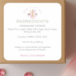 Pink Baking Utensils Bakery Ingredient Product スクエアシール