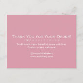 Pink Baking Utensils Cake Care Instructions サンキューカード (裏面)