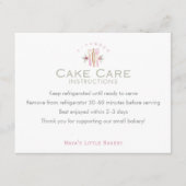 Pink Baking Utensils Cake Care Instructions サンキューカード (正面)