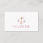 Pink Baking Utensils Watercolor Bakery Loyalty 名刺 (正面)
