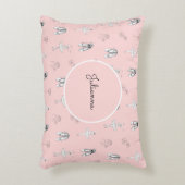 Pink Ballerina and Flowers アクセントクッション (正面(垂直))