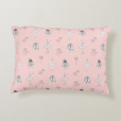 Pink Ballerina and Flowers アクセントクッション (裏面)