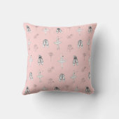 Pink Ballerina and Flowers クッション (裏面)
