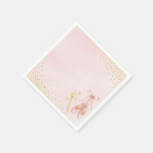 Pink Ballerina Baby Shower Napkin スタンダードカクテルナプキン (角)