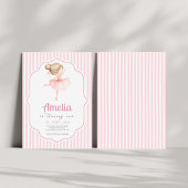 Pink Ballerina Birthday Invitation Ballet Theme 招待状