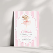 Pink Ballerina Birthday Invitation Ballet Theme 招待状