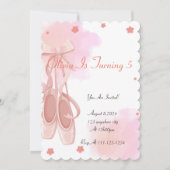PINK BALLERINA BIRTHDAY INVITATION FOR GIRLS 招待状 (正面)