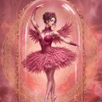 Pink Ballerina in glass dome - Decoupage -wrapping ラッピングペーパーシート